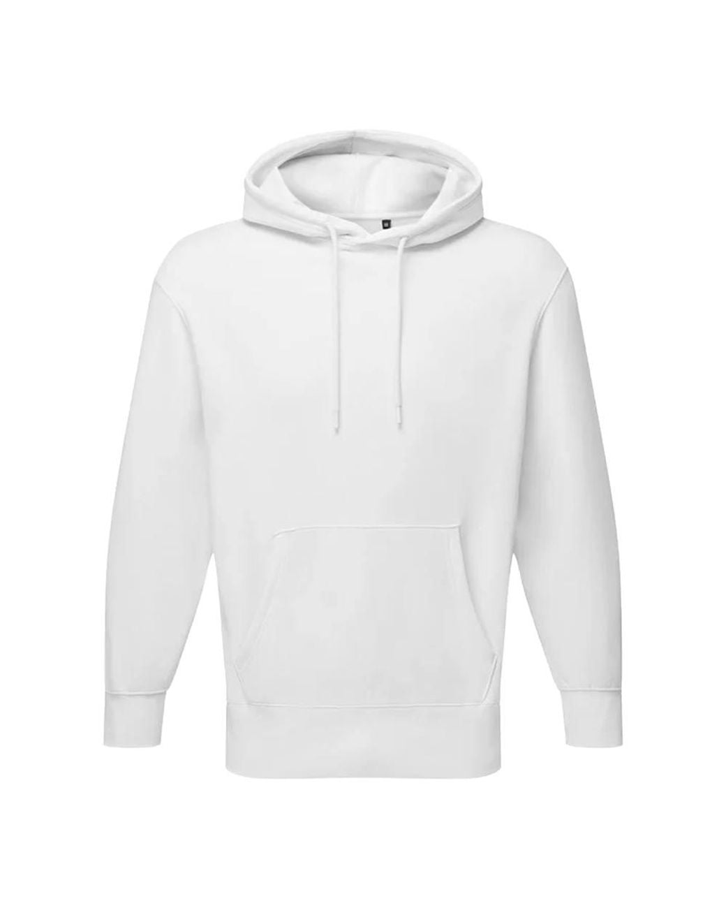 Tridri White Brushed Back Fleece Hooded Pullover With Kangaroo Pocket for men