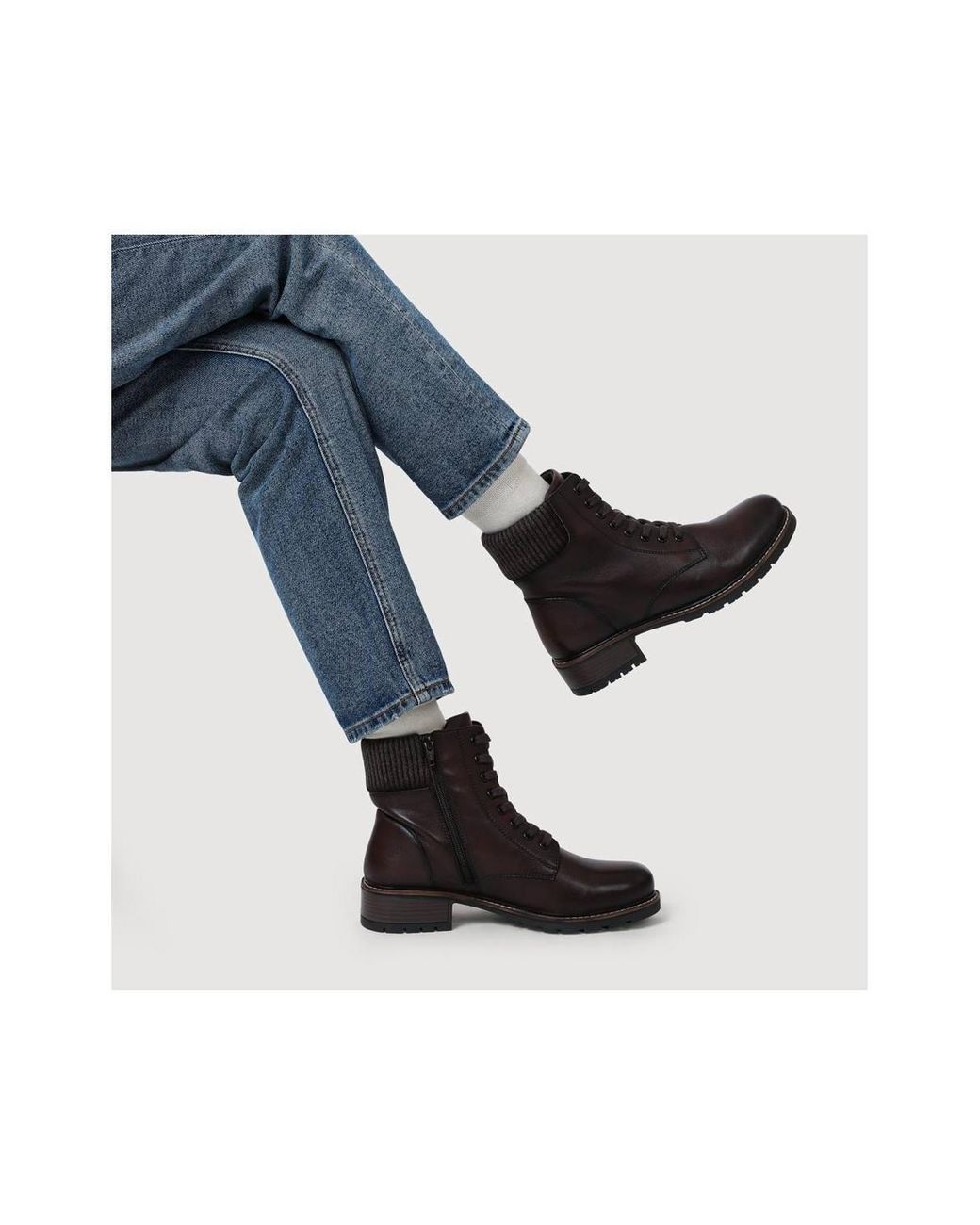 Pavers Brown Breathable Leather Boots