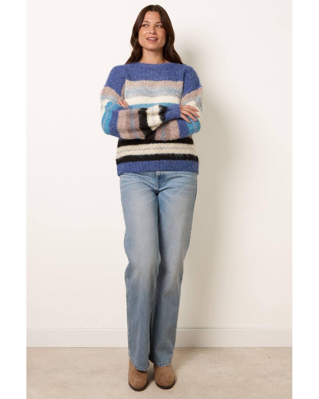 Blue Vanilla Blue Long Sleeve Round Neck Jumper