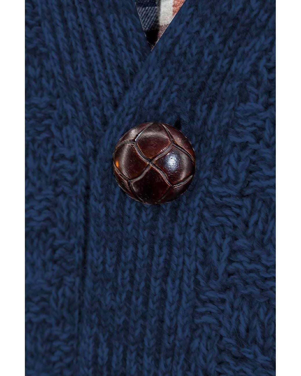 Chums Blue Chunky Aran-Style Cardigan for men