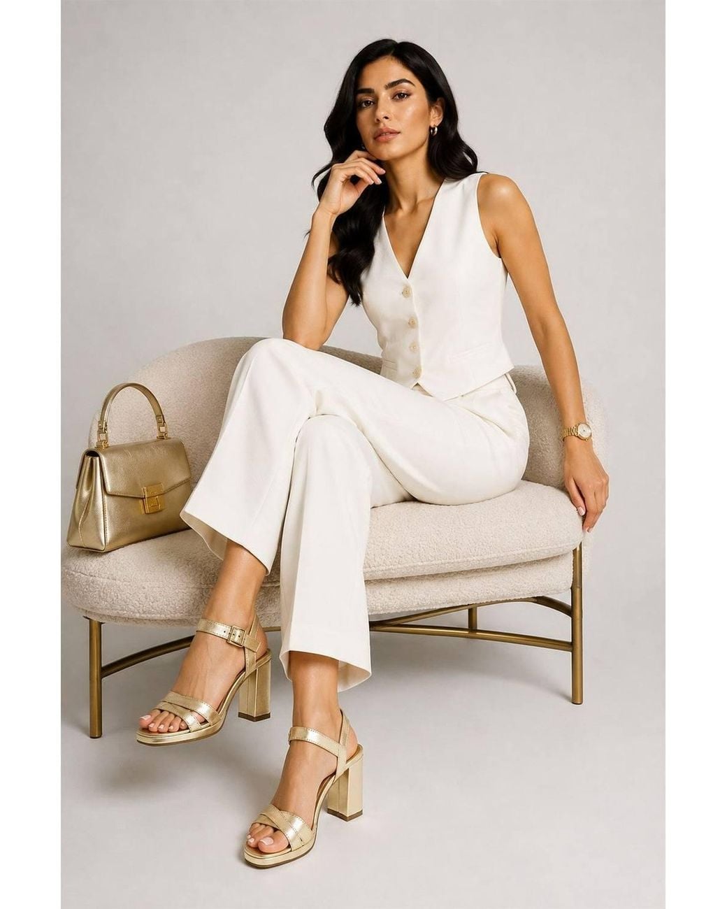 Miss Diva Natural Anahi 2 Strap Platform Block Heel Anklestrap Sandals