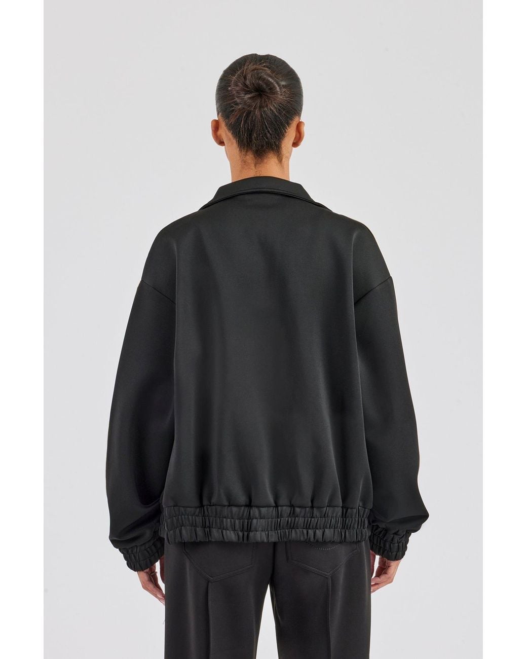 CERNUCCI Black Funnel Neck Taping Zip Through Track Jacket