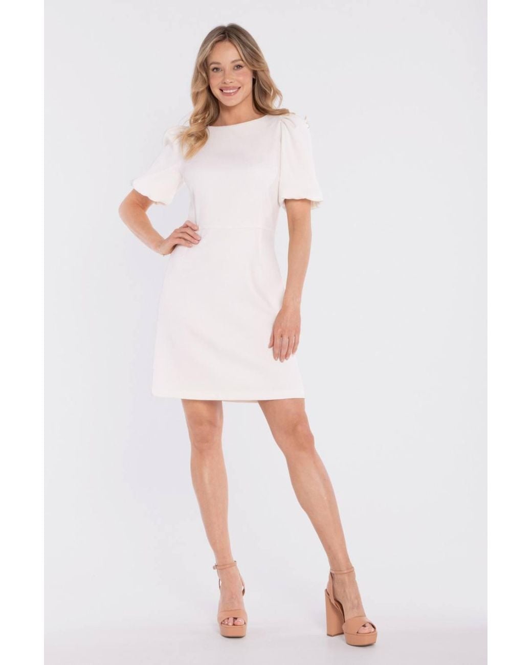 Love Lace White Stretch Rayon Short Sleeve Dress