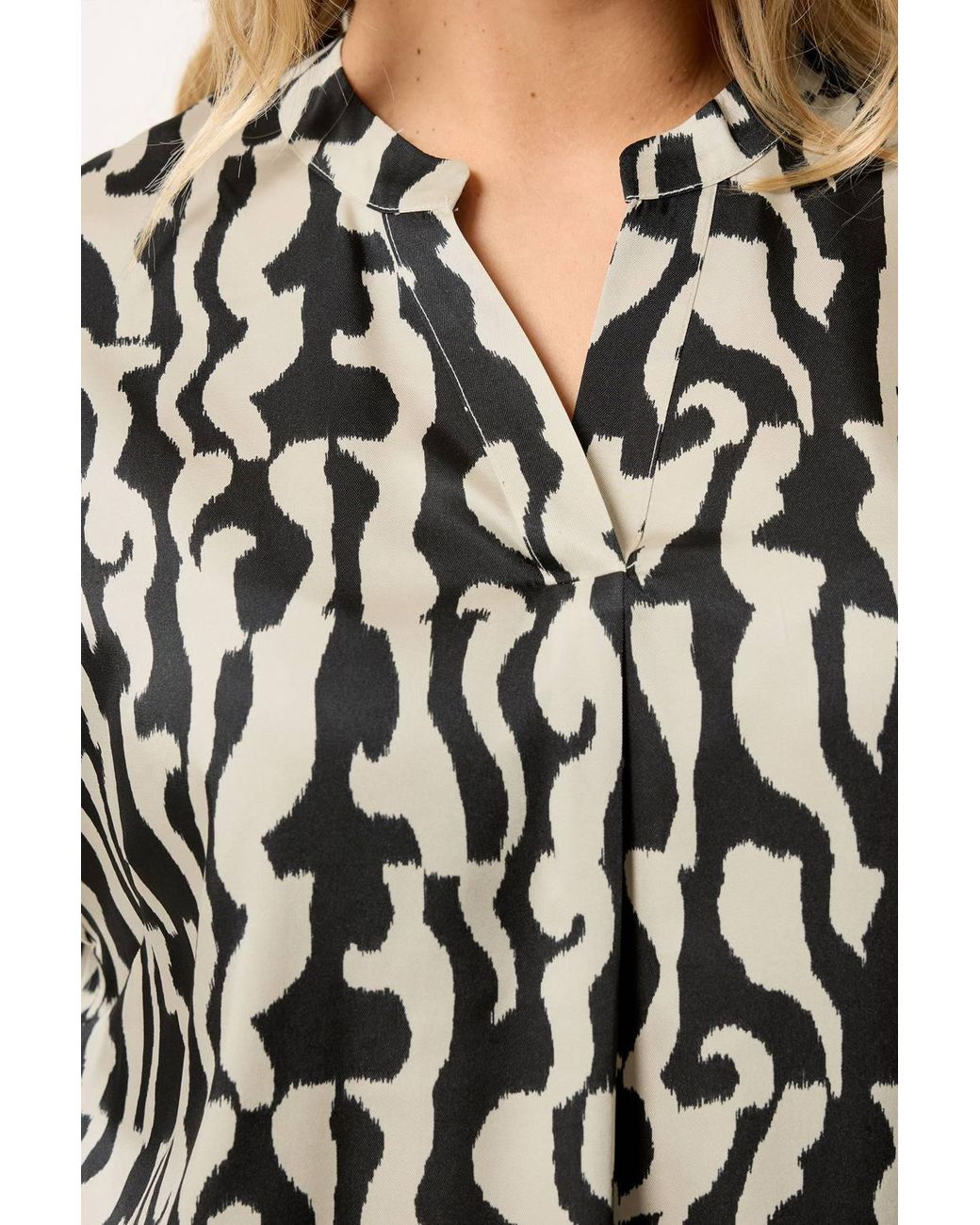 Yours Multicolor Abstract Print Pleated Blouse