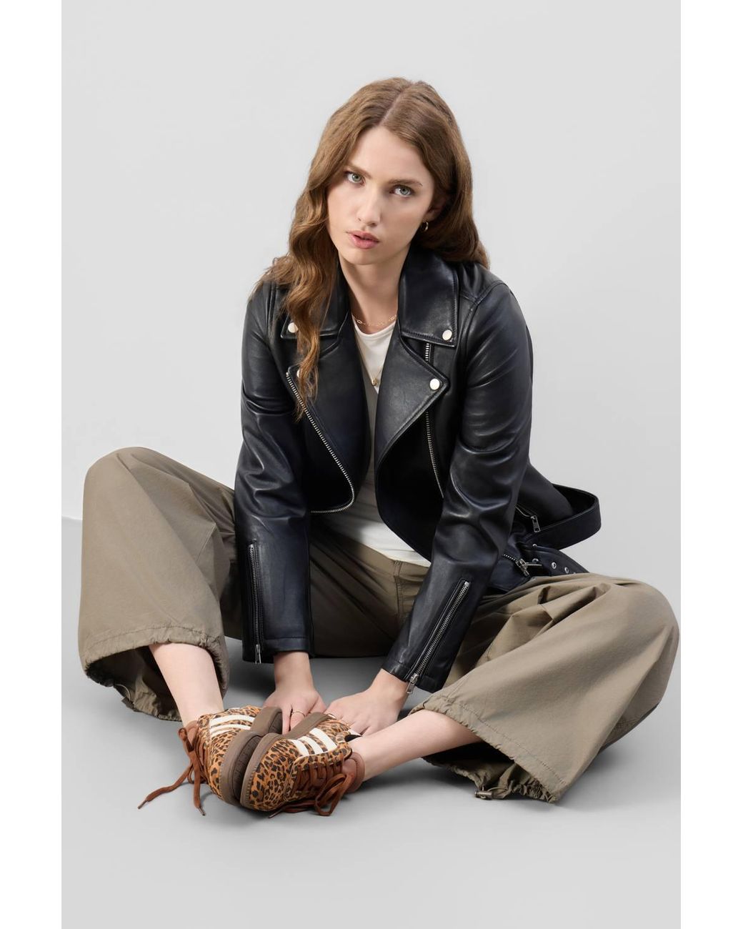 Bolongaro Trevor Black Real Leather Everly Biker Jacket