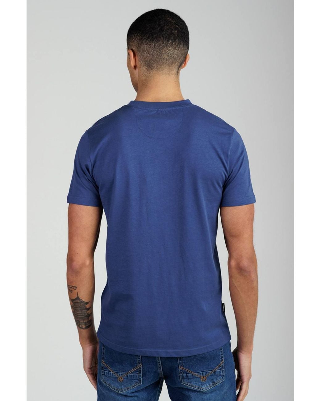 Firetrap Blue 3 Pack Regular Fit Cotton Crew T-Shirts for men
