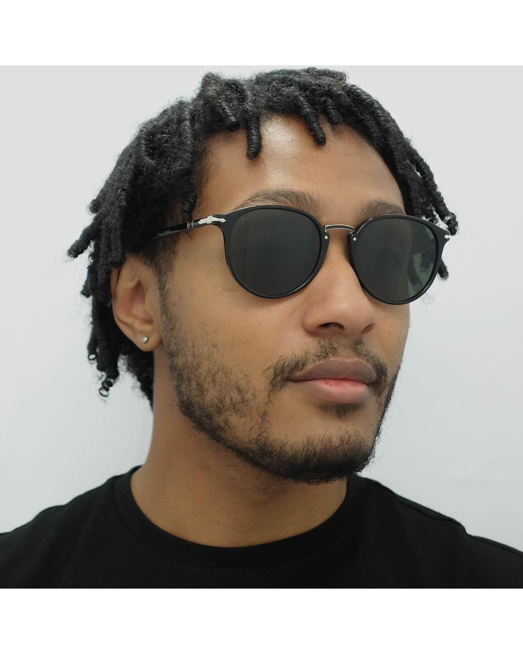 Persol Brown Round Sunglasses for men