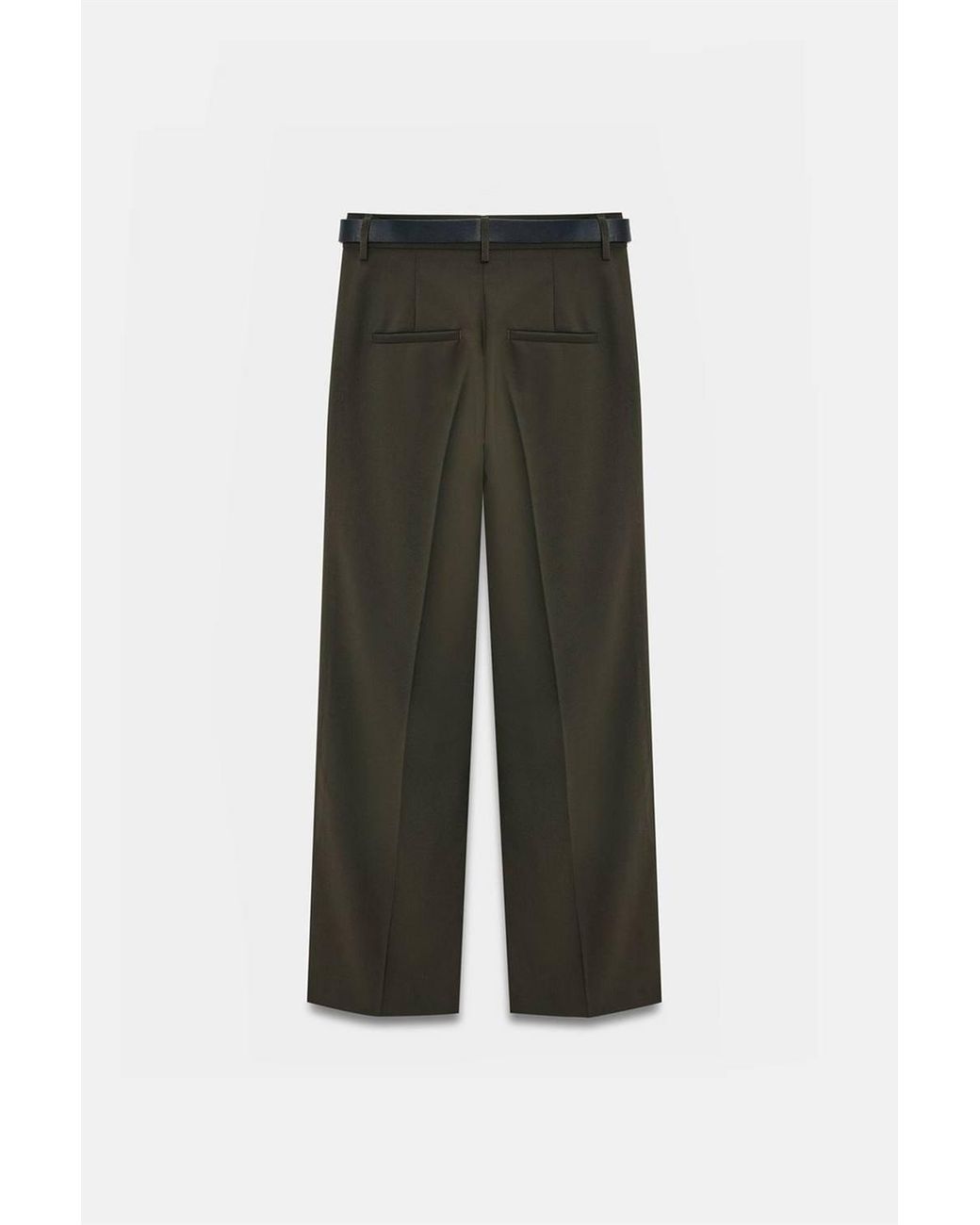 Dilvin Black Wide-Leg Pleated Crepe Trousers