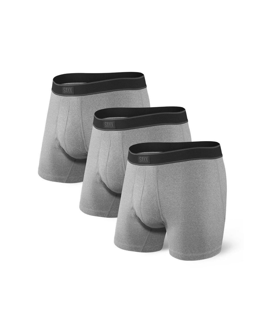 Saxx Underwear Co. 3 Pack Daytripper Boxer Brief in Grey for Men