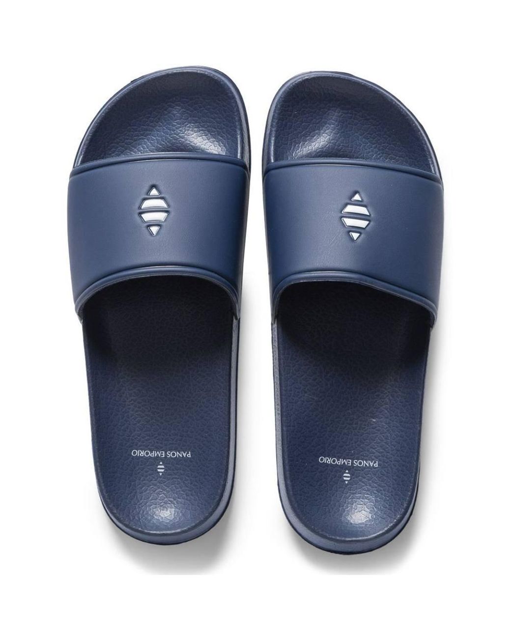 Panos Emporio Blue Slide Sandal/ With Logo Middle Front