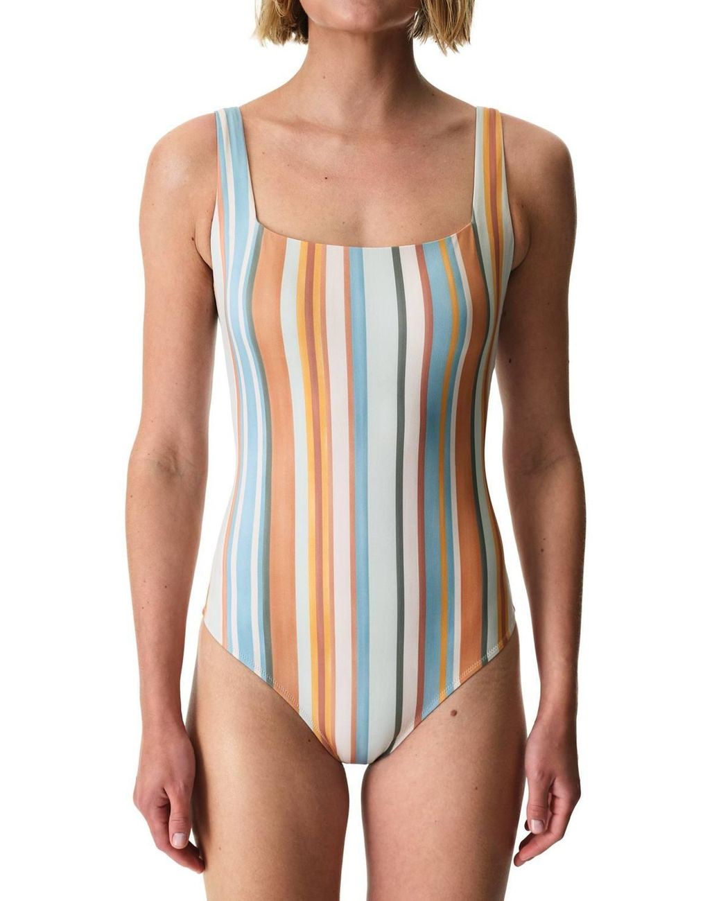 Penti Gray Kourtney Minimal Striped Swimsuit