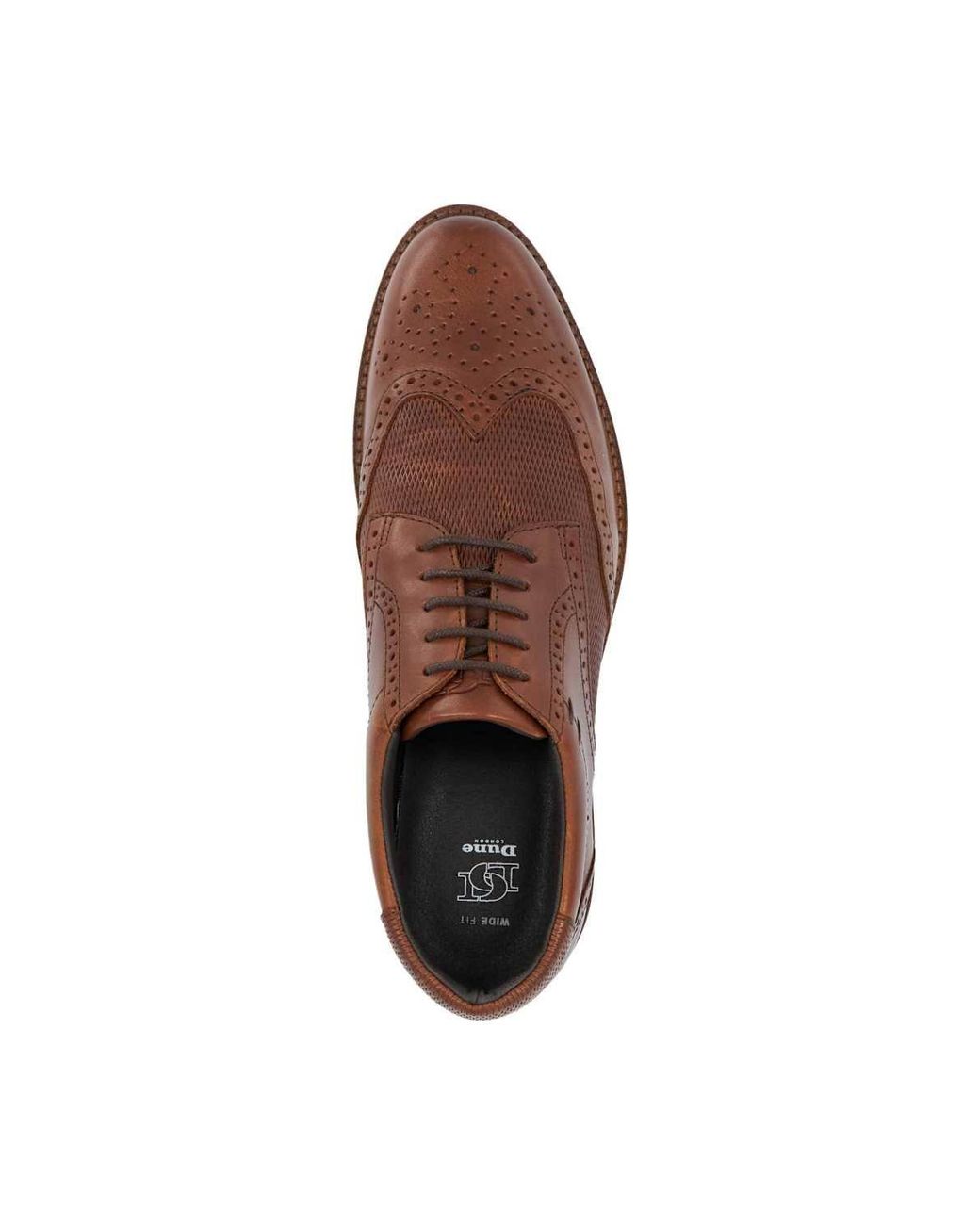Dune Brown Wide Fit 'Barkings' Leather Casual Shoes for men