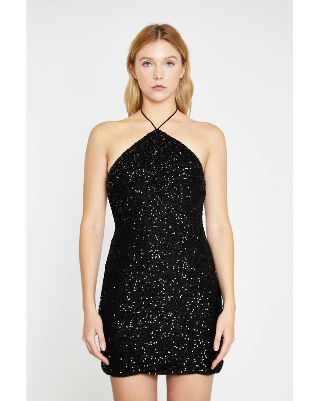 Shnoo Black Halter-Neck Mini-Dress