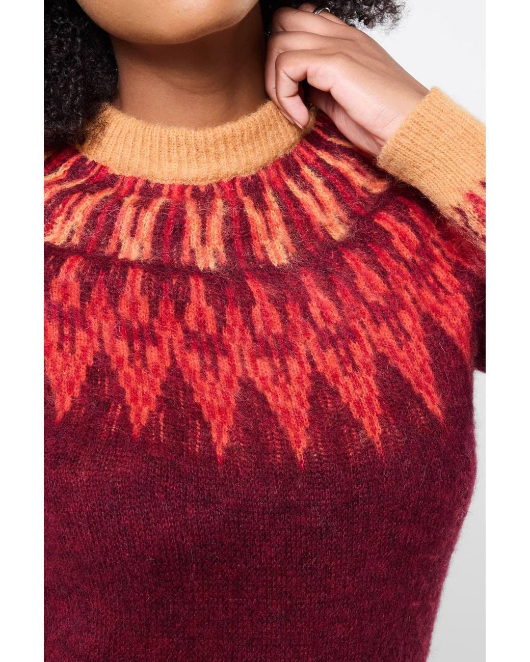Joe Browns Red Feeling Fiery Fairisle Jumper