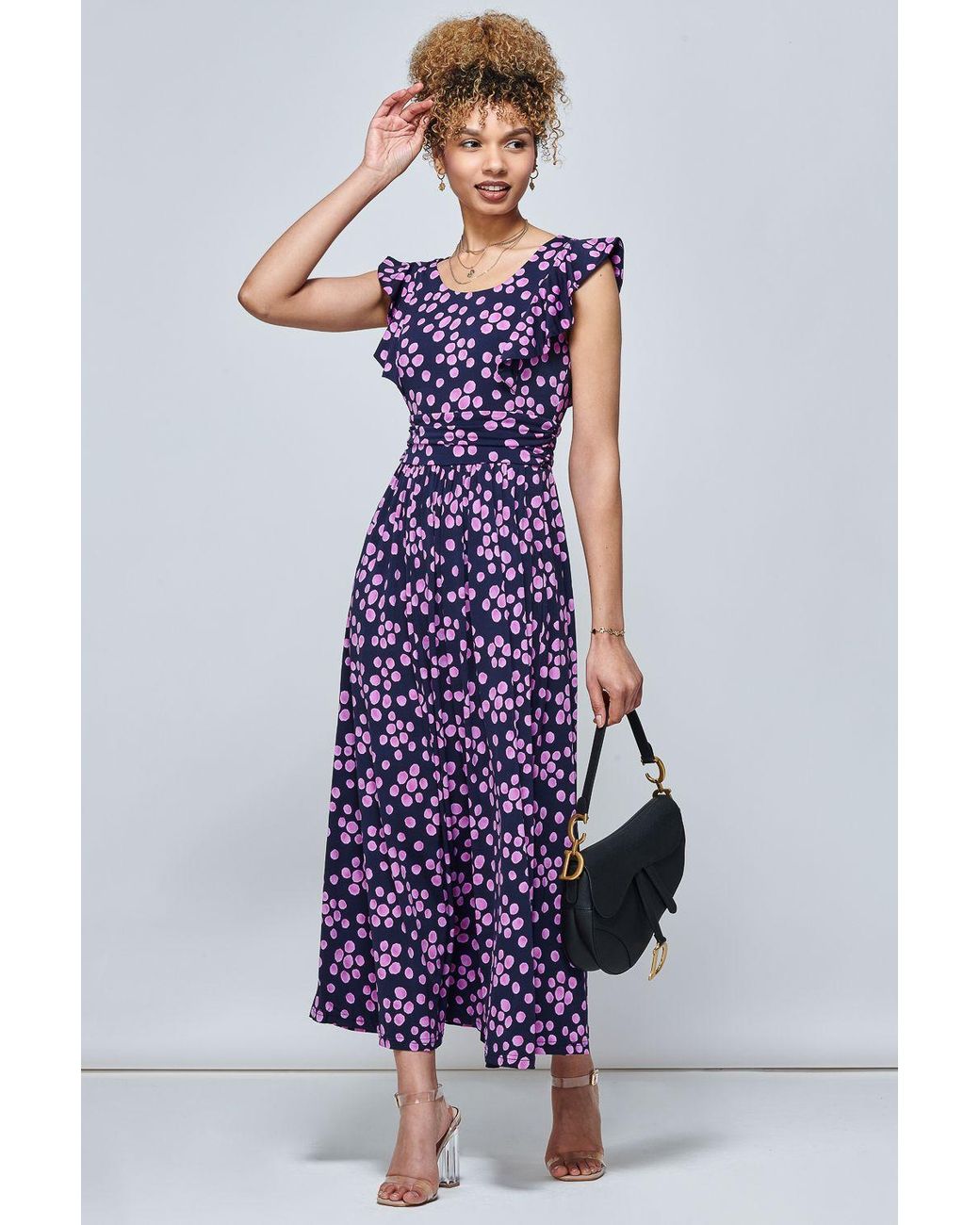 Jolie Moi White Adalena Frill Shoudler Maxi Dress