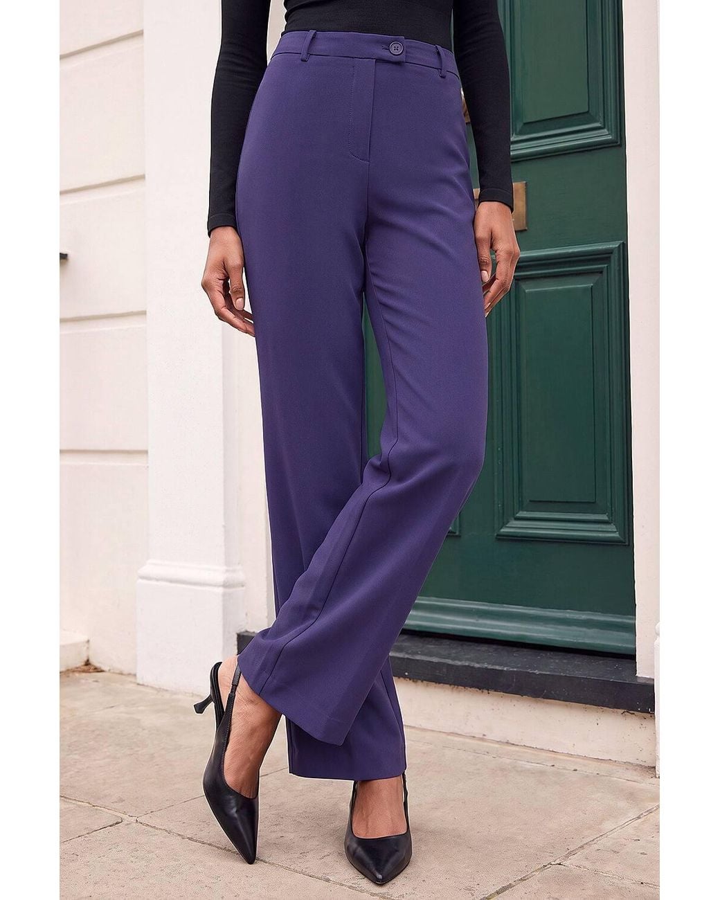 Roman Blue Stretch Bootcut Trouser