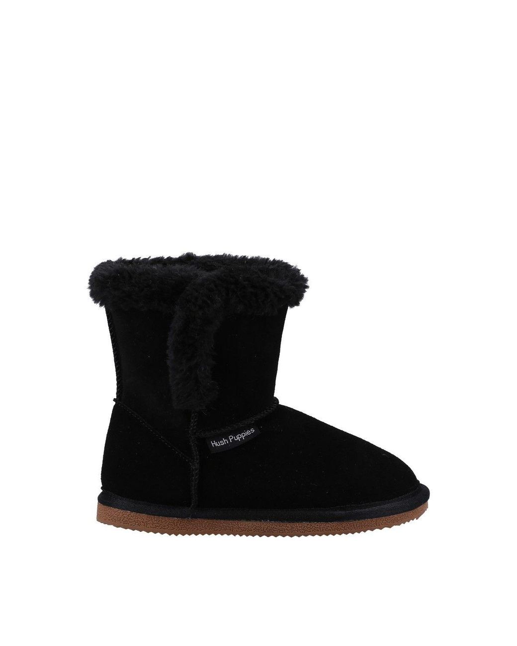 Hush Puppies Black 'Ashlynn' Suede Slipper Booties