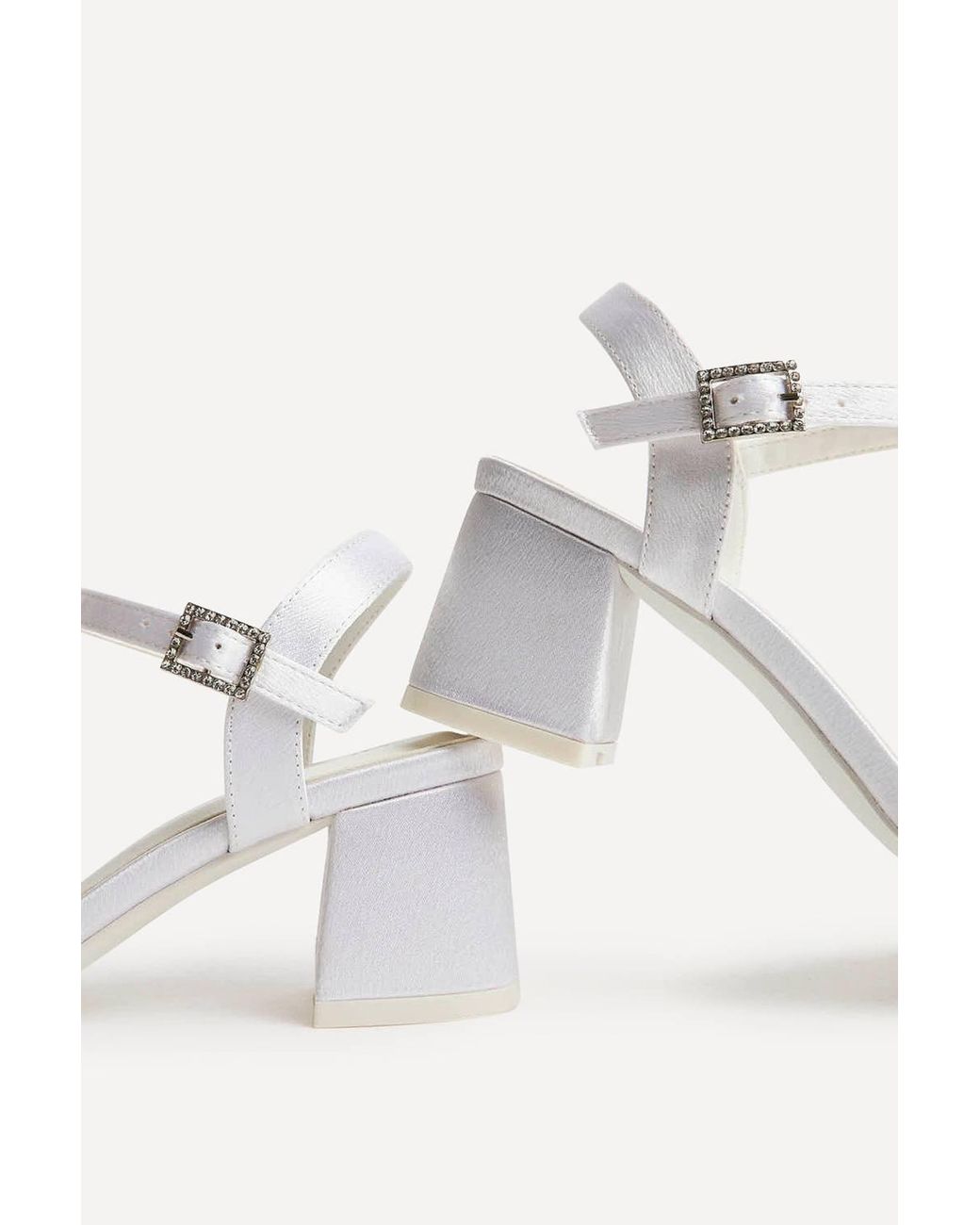 Linzi White Cherish Bridal Ivory Satin Heeled Sandals
