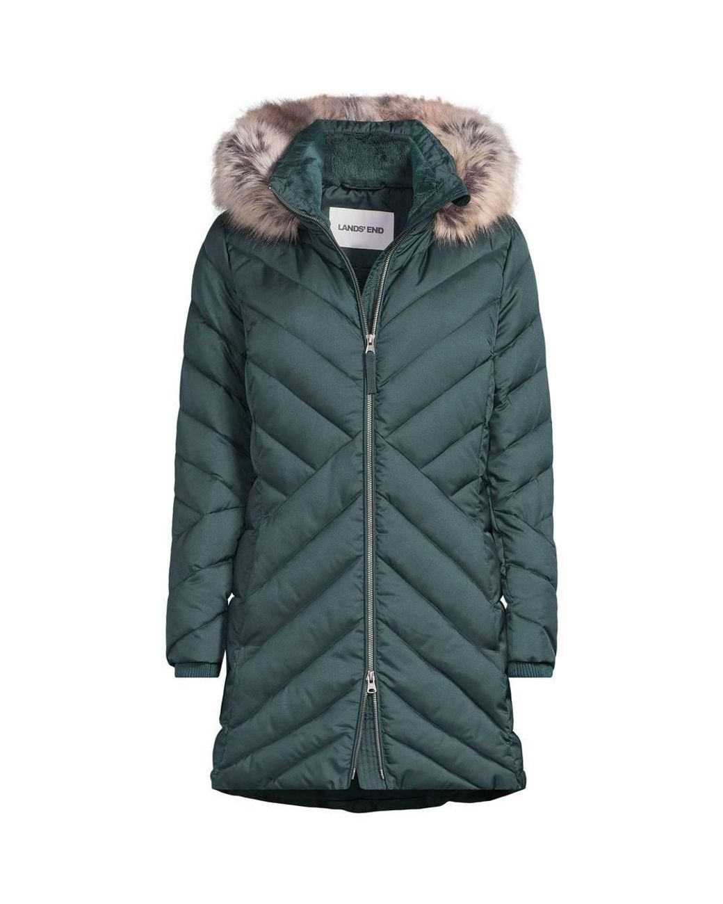 Lands' End Blue Petite Insulated Fleece Lined Coat