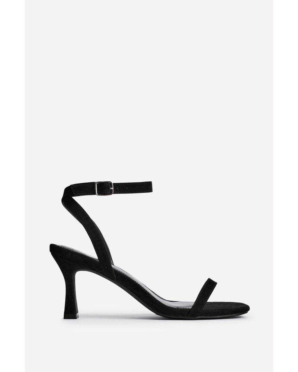 Linzi Black Elevate Faux Suede Barely There Stiletto Heeled Sandals