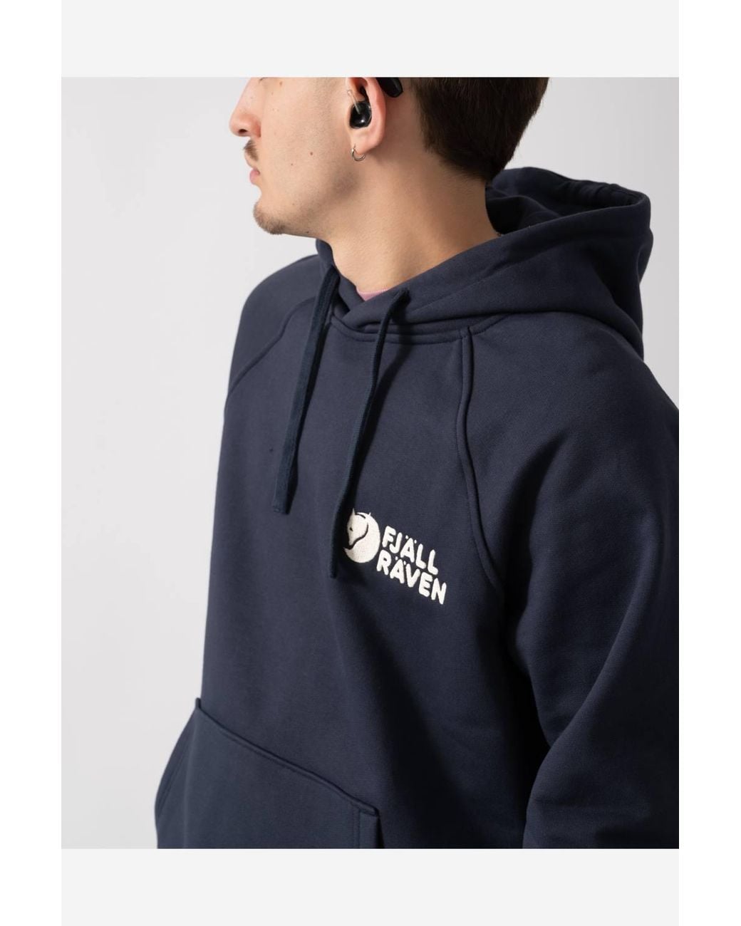 Fjallraven Blue Long Sleeve Relaxed Fit Hoodie for men