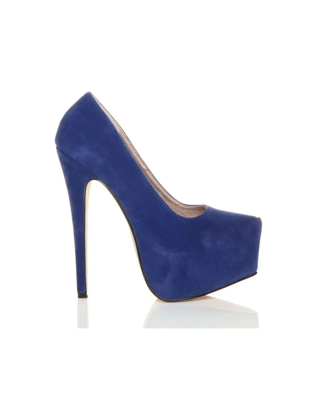 AJVANI Blue High Heel Platform Court Shoes