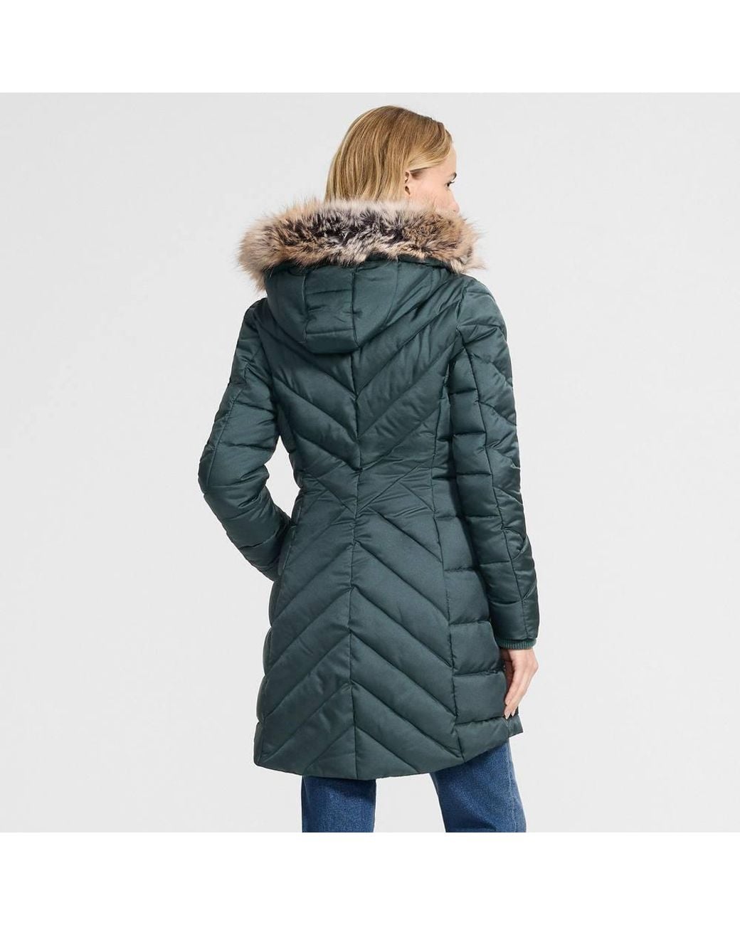 Lands' End Blue Petite Insulated Fleece Lined Coat