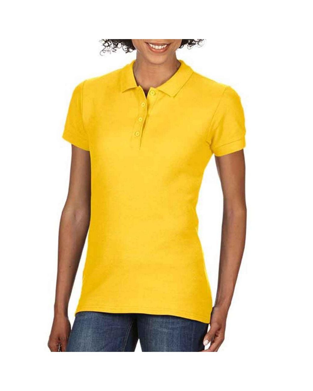 Gildan Yellow Double Piqué Polo Shirt