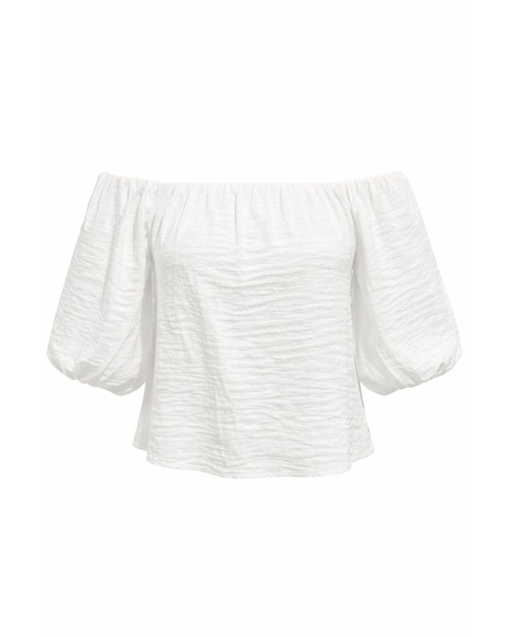 MixRay White Modal Blended Blouse With Madonna Collar & Ruffle Detail