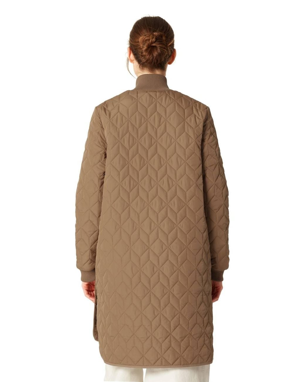 Ilse Jacobsen Natural Art Funnel Neck Quilted Mac Mocca