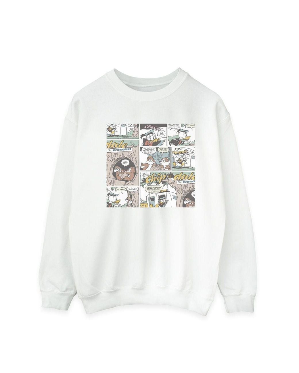 Disney White Chip 'N Dale Comic Sweatshirt for men