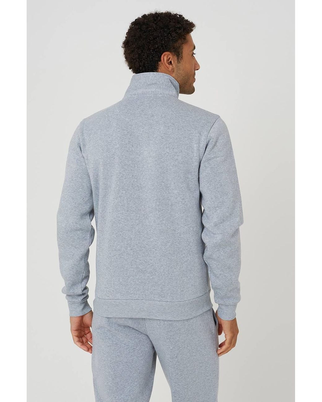 Brave Soul Blue Quarter Zip Sweatshirt for men