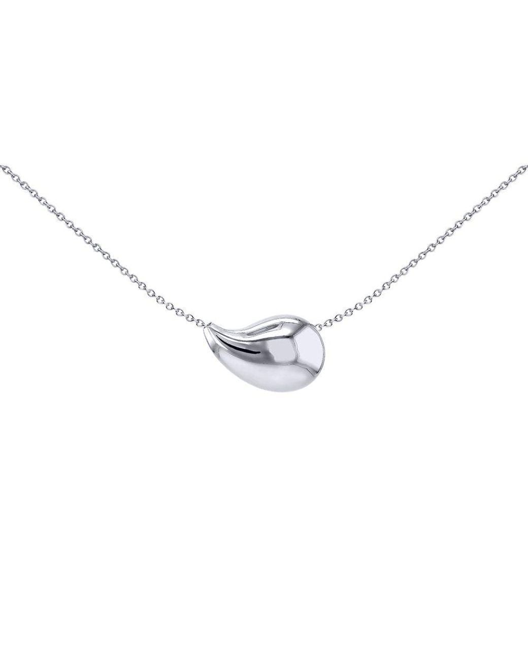 Jewelco London Metallic 3D Electroform Puffy Pear Pendant Slider Necklace 17-18"