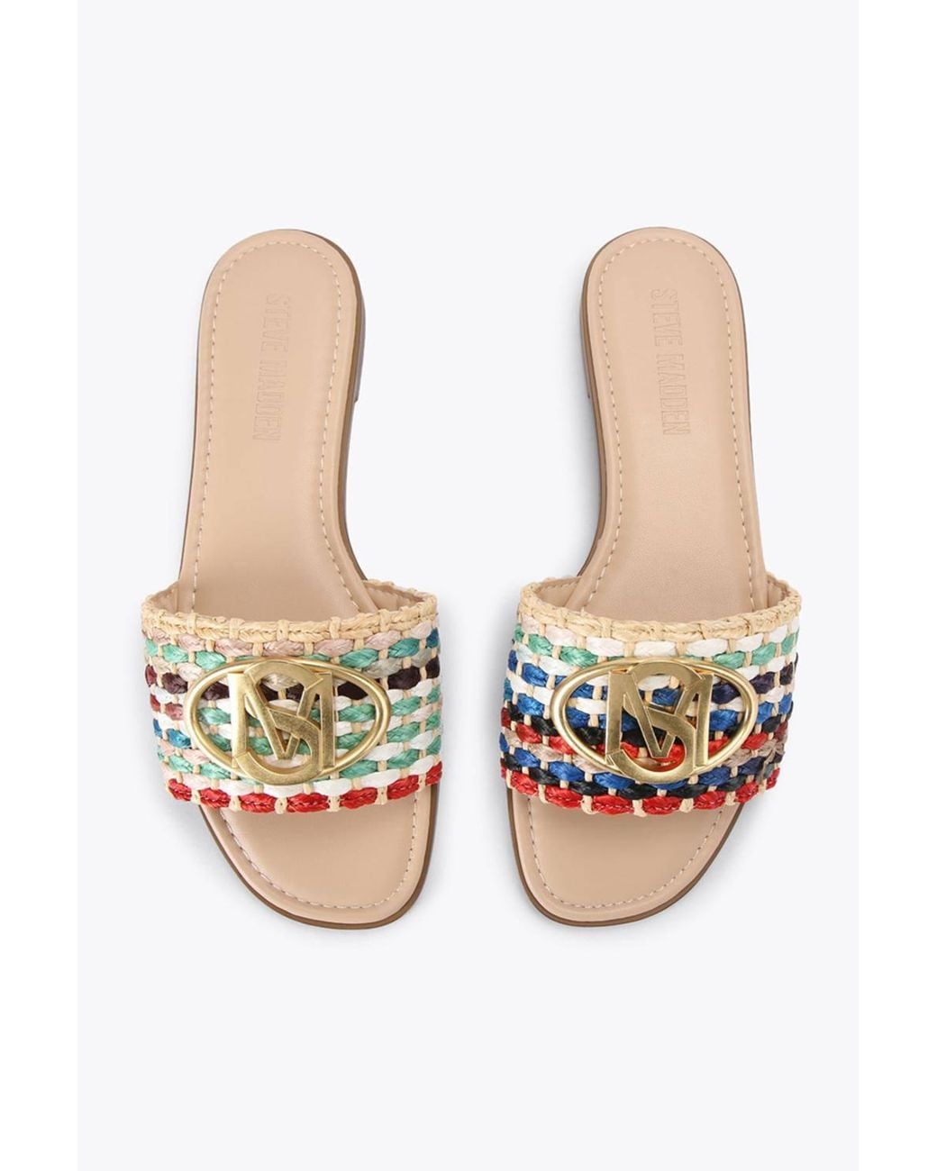 Steve Madden White 'Kora Multi Raffia' Sandals
