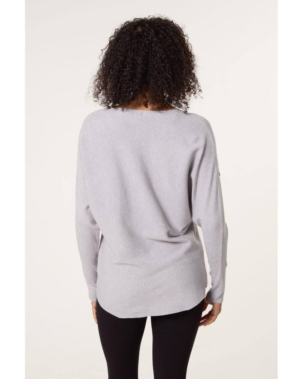 Blue Vanilla Gray Long Sleeve Round Neck Top