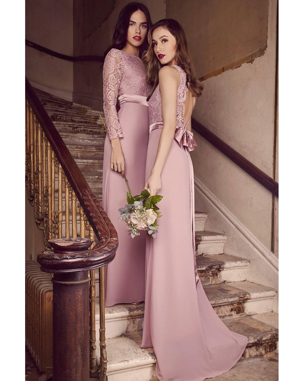 TFNC London Pink Halannah Lace Sleeveless Pale Maxi Dress