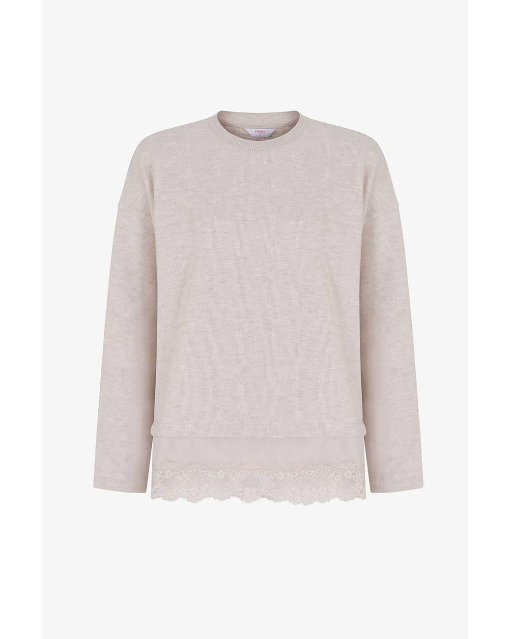 Penti Multicolor Melange Lace Detailed Warm Long Sleeve Blouse