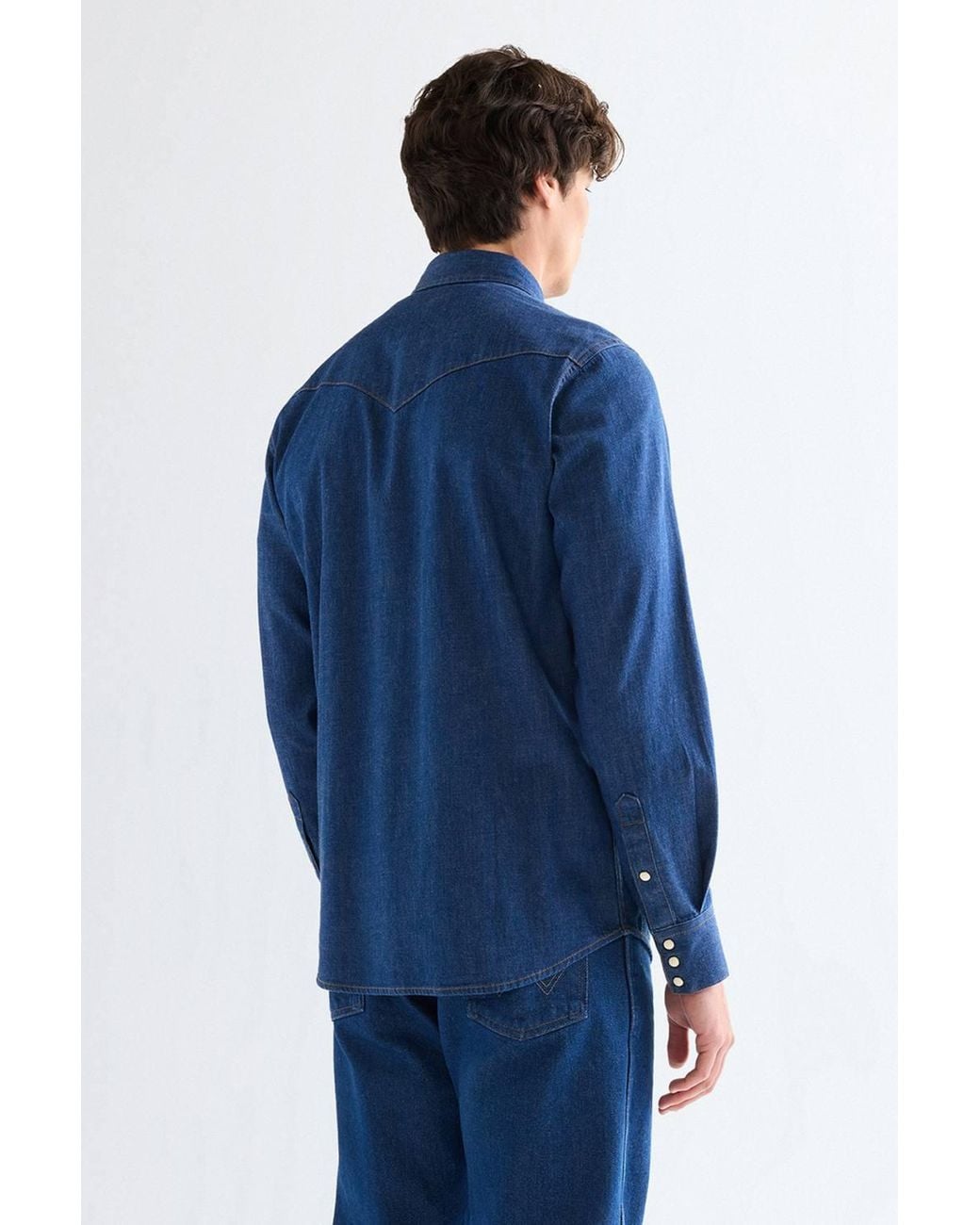 Wrangler Blue Western Shirt Caroline Creek for men
