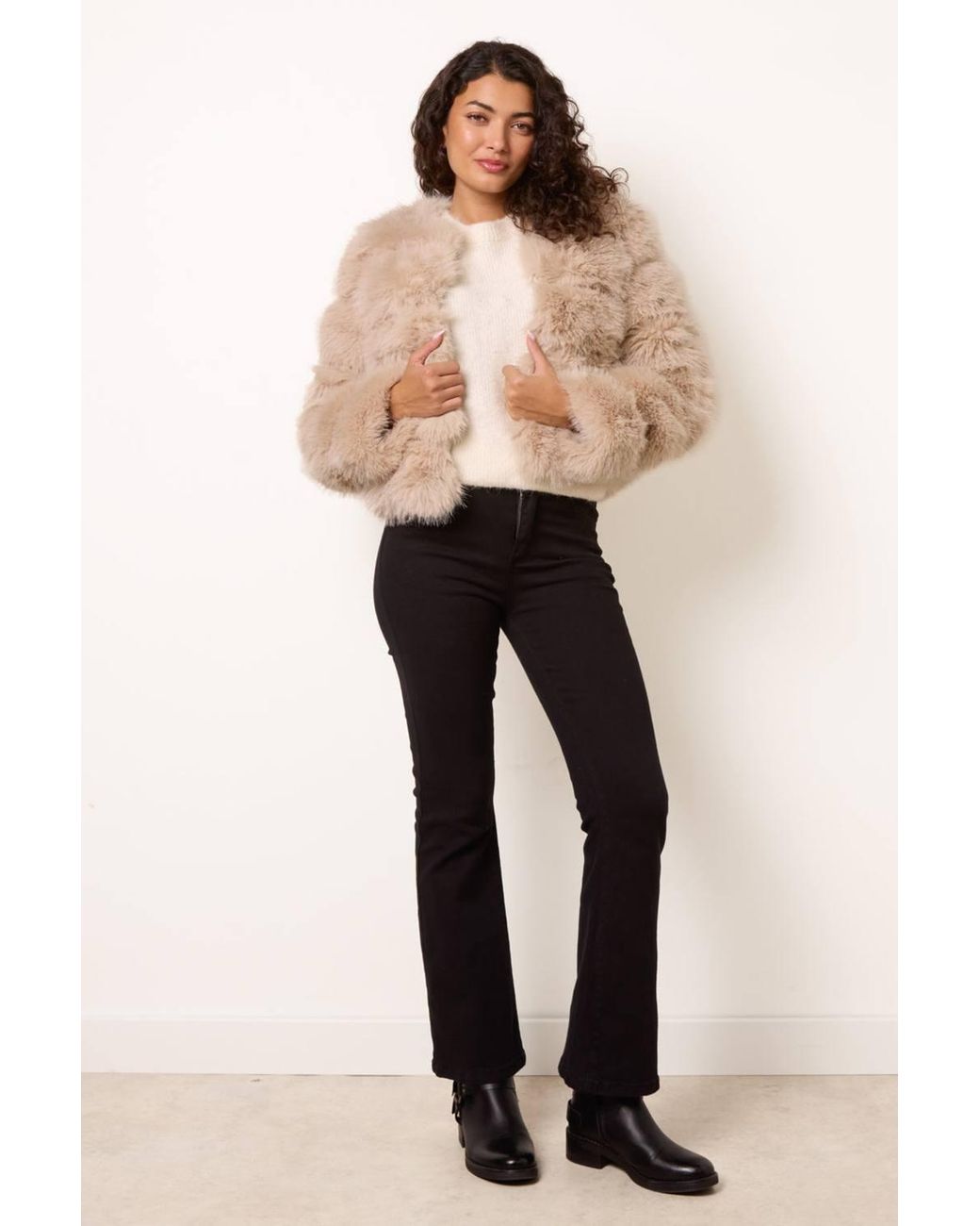 Blue Vanilla Natural Long Sleeve Round Neck Coat