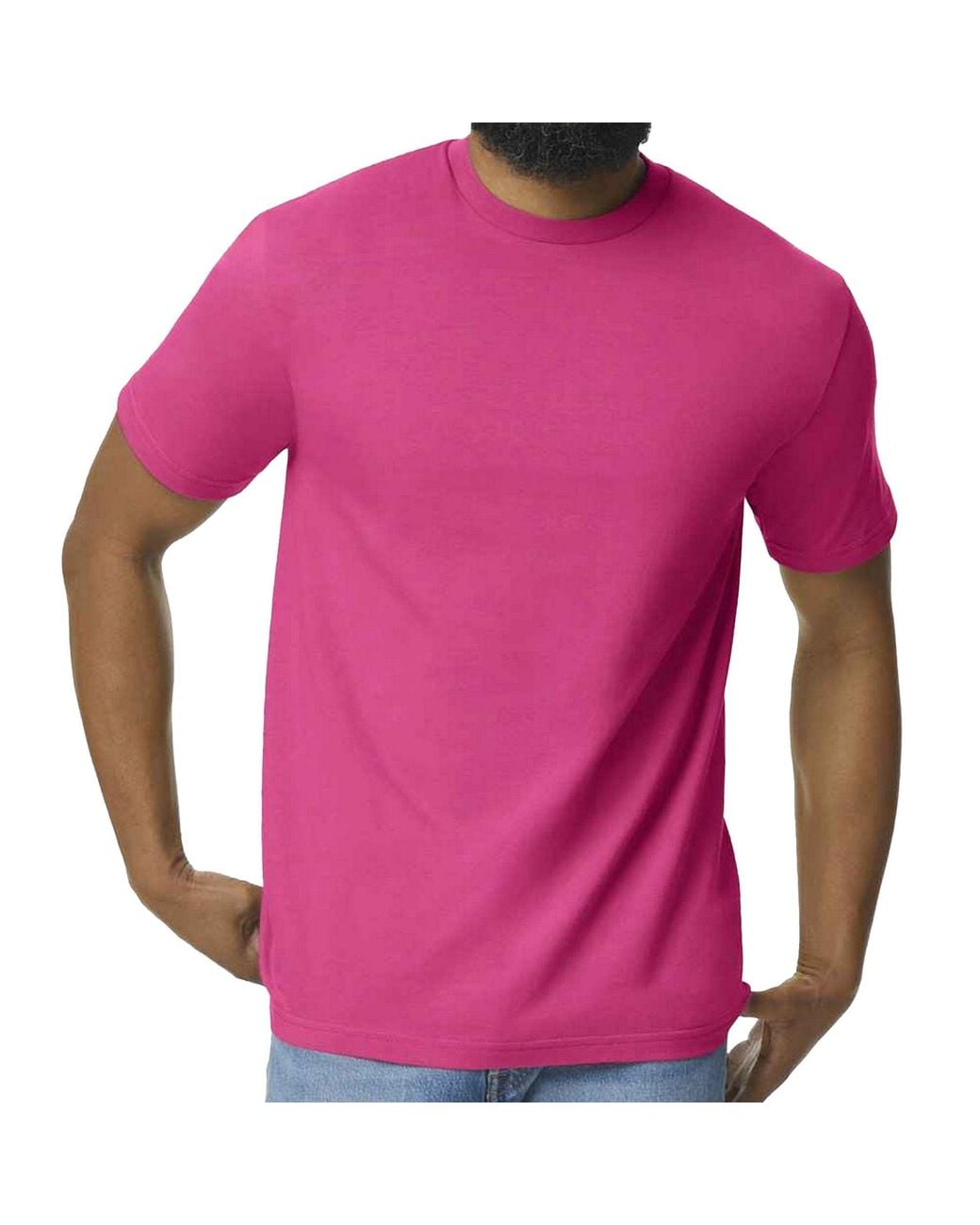 Gildan Pink Midweight Soft Touch T-Shirt for men