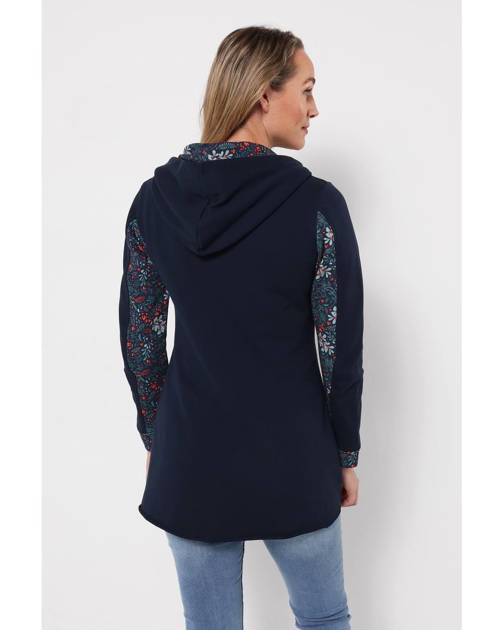 Joe Browns Blue Christmas Reindeer Zip Through Hoodie