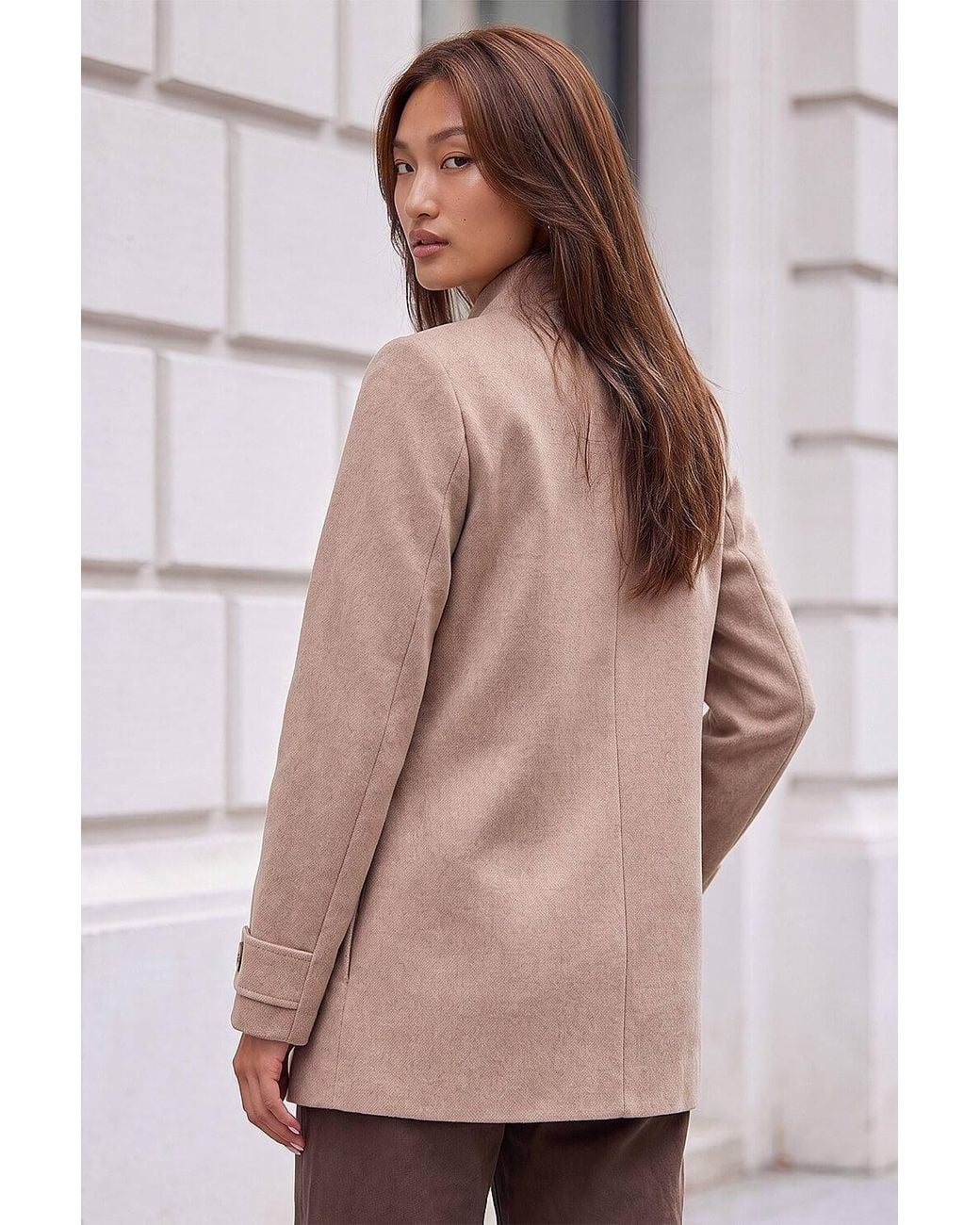 Roman Pink Funnel Neck Coat