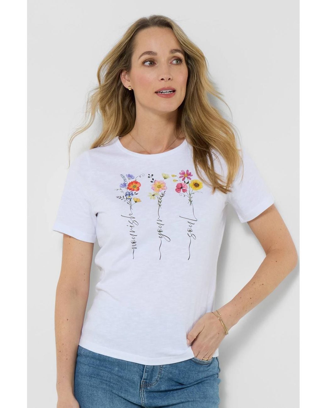 Joe Browns Blue Floral Soul Graphic Tee