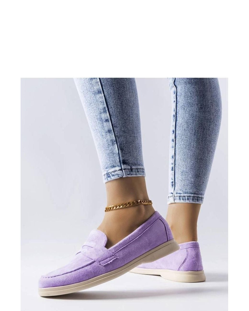 Love Lace Blue Moccasin Slip On Suede Shoes With Sole For Summer Comfort