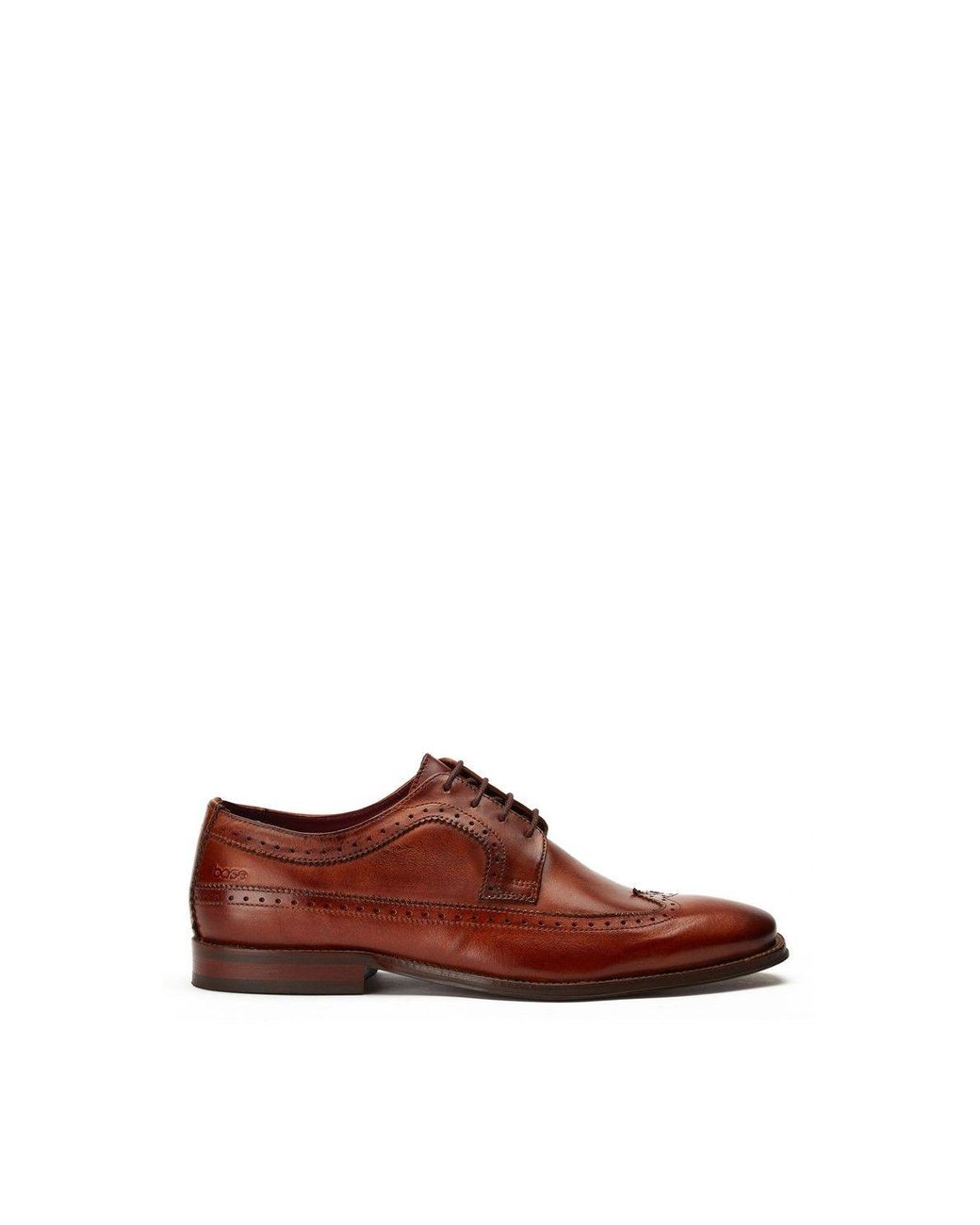 Base London Brown Havisham Plain Toe Derby Shoe for men