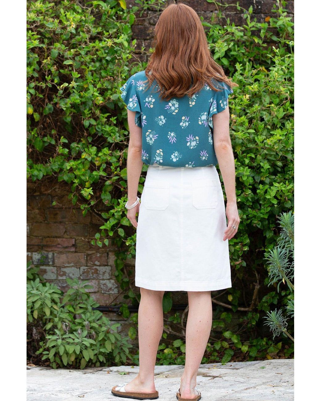 Kite Blue Bradpole Twill Skirt Ivory