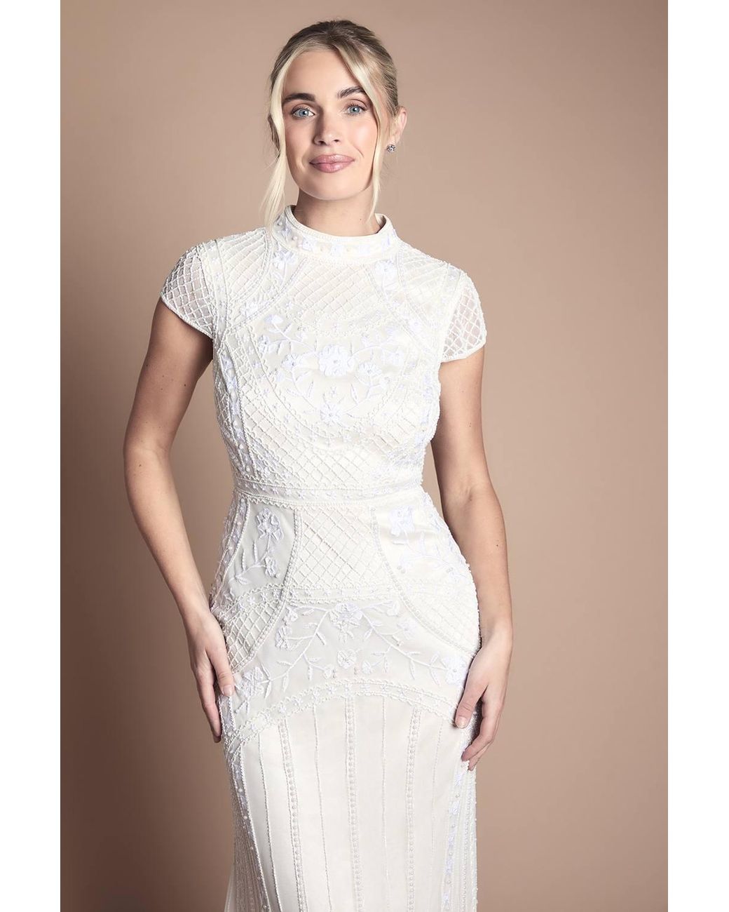 Coast Natural Honoured Petite Beaded & Embellished Cap Sleeve Fishtail Wedding Dress