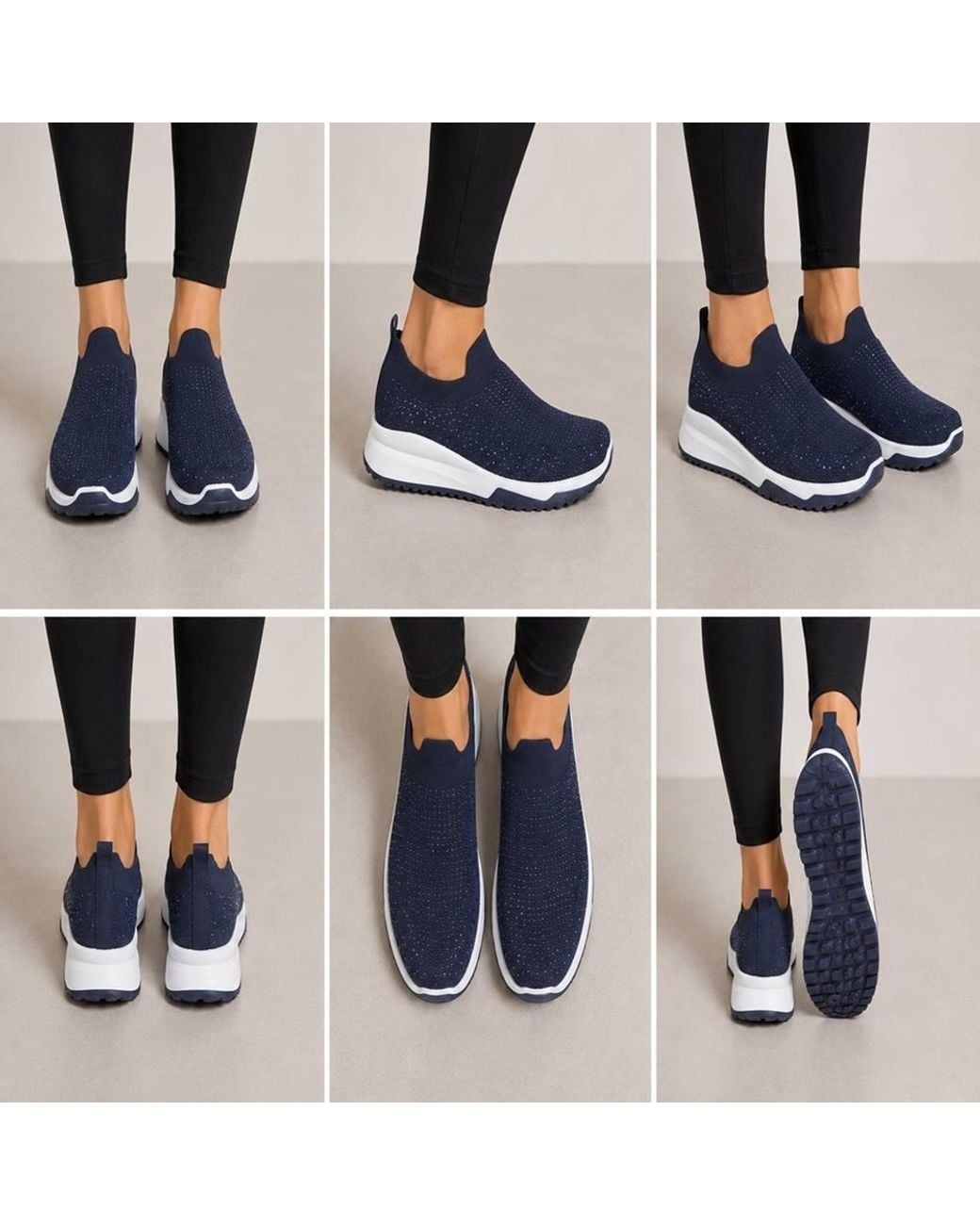 LARANGE Black Slip-On Platform Trainers