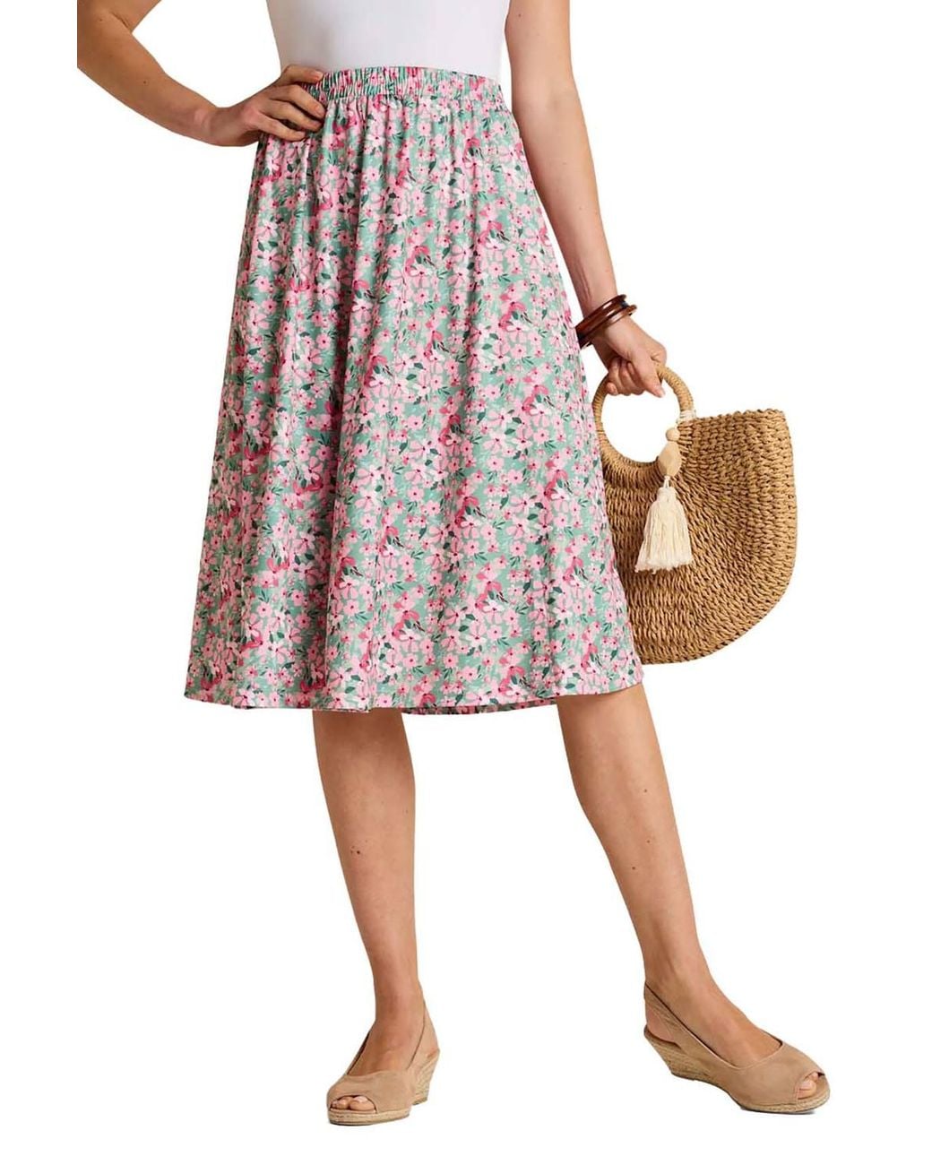 Chums Pink Print Elasticated Waist Skirt