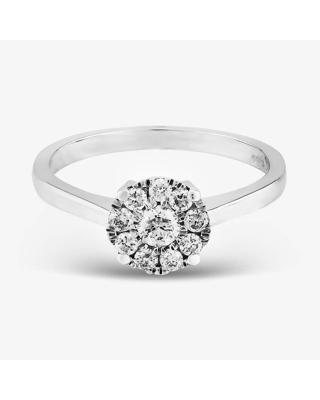 T.H.Baker Metallic 9Ct 0.50Ct Diamond Cluster Ring